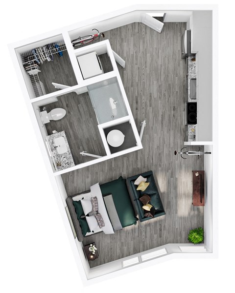 Studio 1 bath F at Link Apartments® CYKEL Apartments, North Carolina